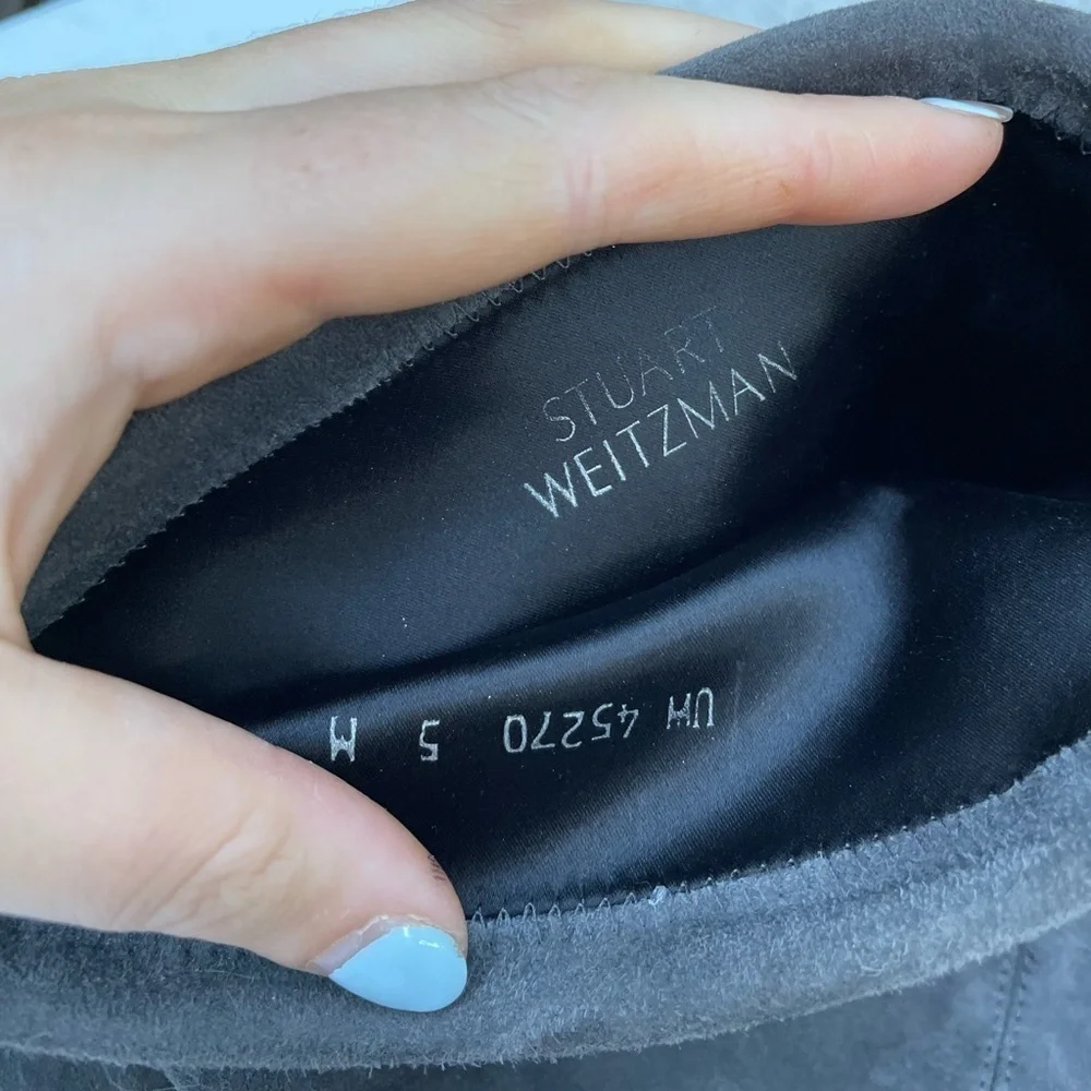 Stuart Weitzman Hiline OTK Boot In Slate Grey